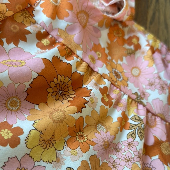 SHEIN Orange and Pink Ruffled Blouse - Picture 2 of 2